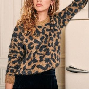 Sézane leopard print sweater, like new